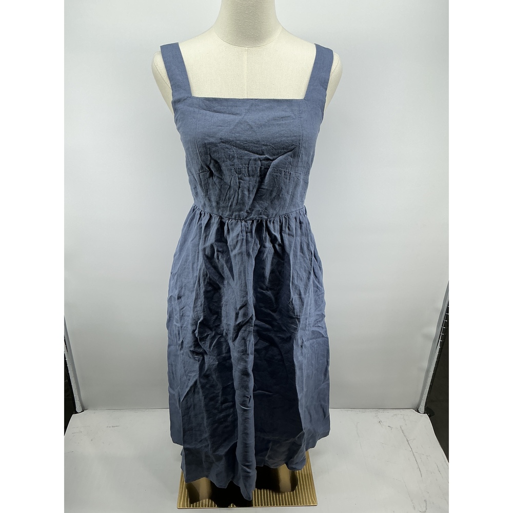 100% European Linen Fit & Flare Midi Dress - Picture 2 of 4